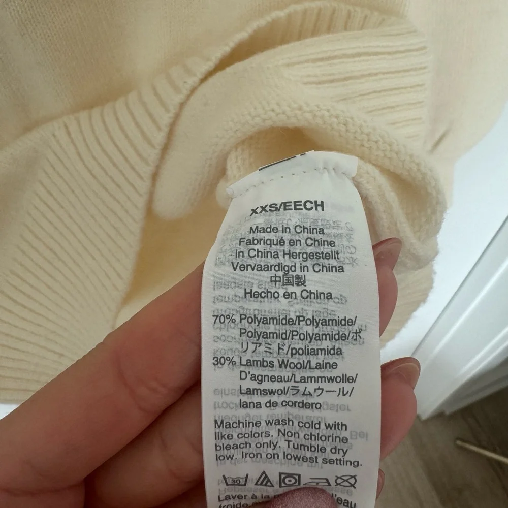 J.Crew Cream Sweater with Jewel Button Accents XXS NWT